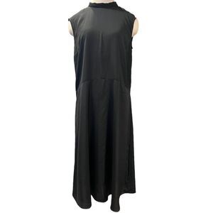 Who What Wear Target High Neck Tie Midi Dress Drop Waist Sleeveless SZ M Black